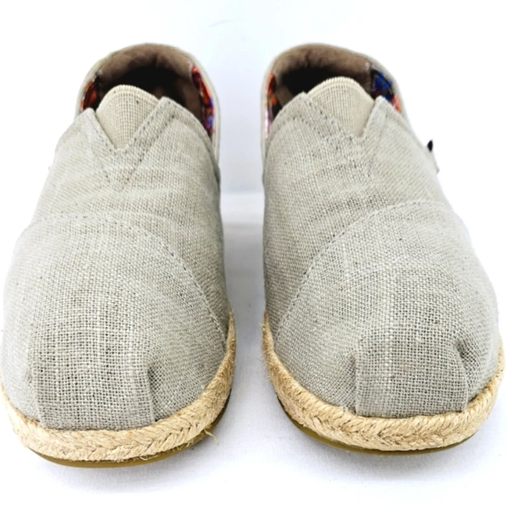 BOBS Skechers High Jinx Espadrille Wedge Slip-On Taupe Beige Size 8.5